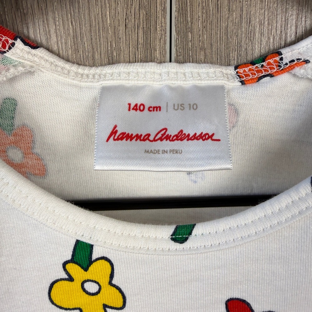 Hanna Andersson Girls Top Size 10 140cm Floral Cotton Peplum Shirt Cottagecore - Picture 2 of 5